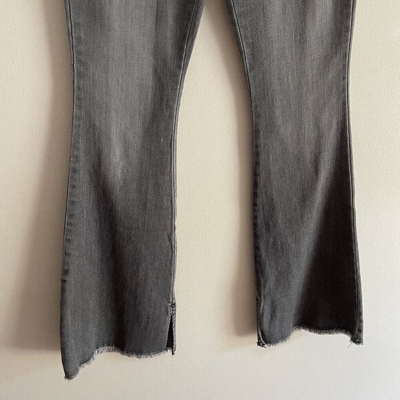 Lee Heritage Inspired Womn 4M Dusty Black Denim Raw Hem High Rise Flare Jean NWT - Picture 4 of 14